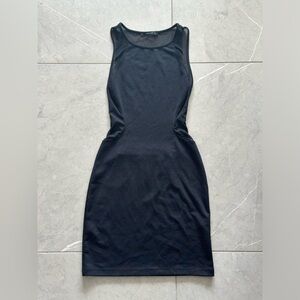 Black mini dress with mesh sides and back